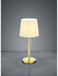 Lumetto Ottone con Paralume Bianco Lyon Interruttore a Strappo Trio Lighting