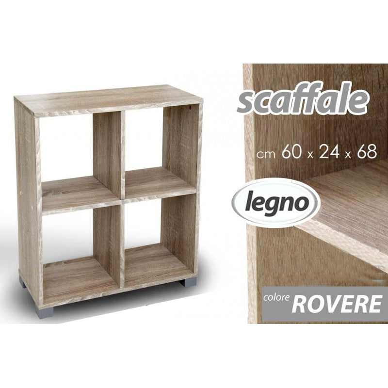 Scaffale pensile libreria rovere  60 x 24 x 68  con piedini