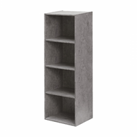 Libreria in legno 4 ripiani scaffale Cemento L 40 x H 29 x H 132 cm