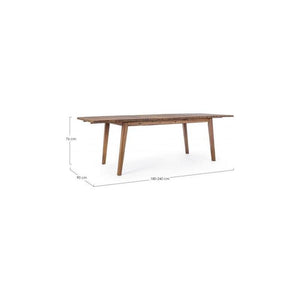 Tavolo per esterno allungabile in legno 180-240x90x h76 cm