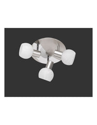 Faretto Da Soffitto 3xE14 Antibes Nichel E Vetro Bianco Ø22 cm Trio Lighting