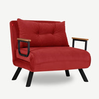 Poltrona letto pieghevole Sando  in tessuto Rosso 60x78xh.78 cm