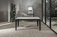 Tavolo allungabile cemento bianco-nero 80 cm x 130- 290 cm H. 76 cm