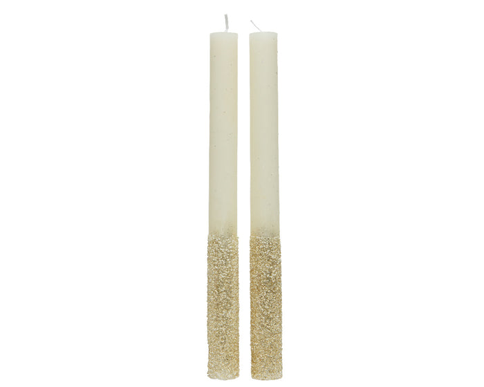 Candele colore oro con glitter H 25 cm