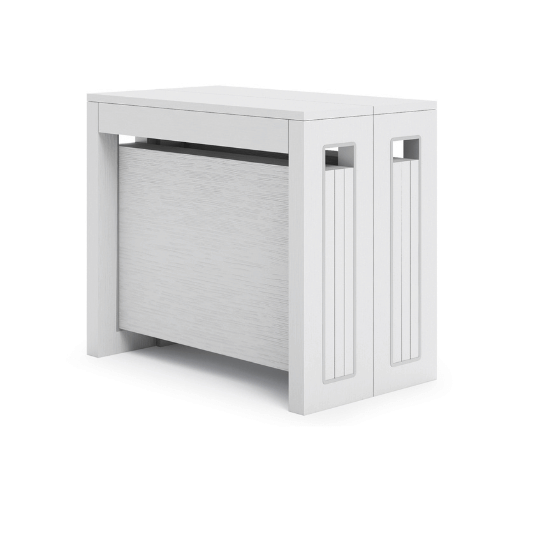 Consolle transformer allungabile con sei prolunghe  colore Bianco H77x90x49cm