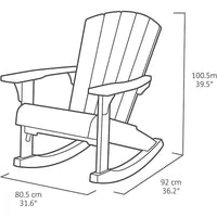 Sedia a dondolo Adirondack Grafite