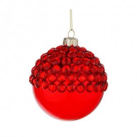 Sfera natalizia in vetro Rosso JEWEL 8 cm pallina natale