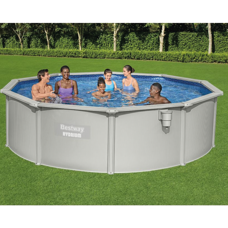 Piscina fuori terra rotonda Hydrium da 460x120 cm grigio