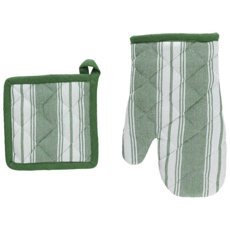 Set Guanto Forno Con Presina Verde Cotone Verde