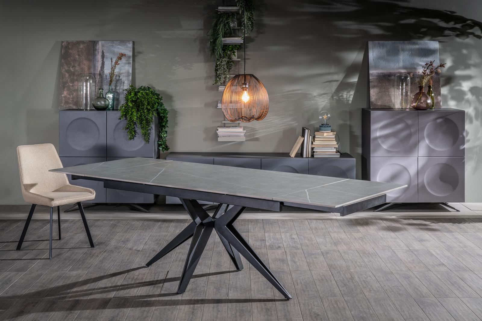 Tavolo allungabile grigio-negro 90 cm x 160-240  cm cm H. 76 cm