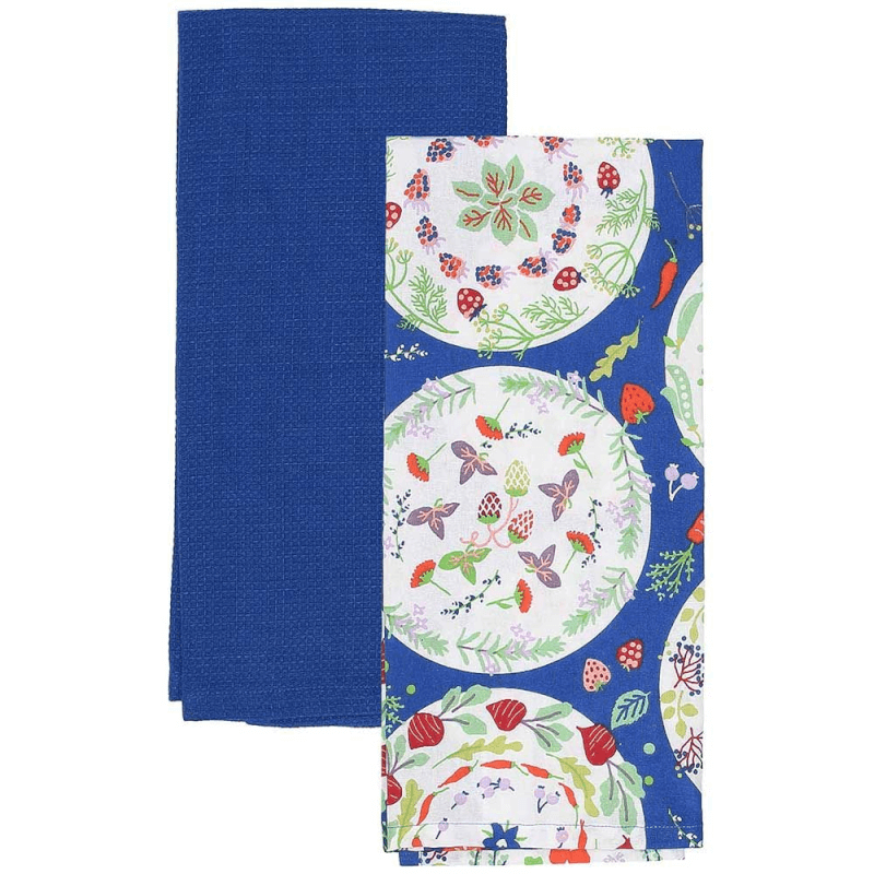 Set 2 strofinacci 45x70 cm in cotone blu