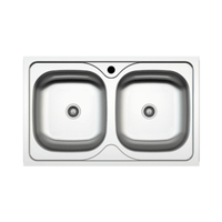 Lavello incasso cucina MP862V acciaio 86x50 cm due vasche EFFEZ