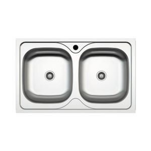 Lavello incasso cucina MP862V acciaio 86x50 cm due vasche EFFEZ