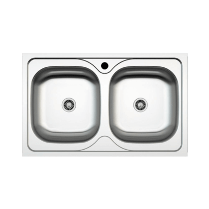 Lavello incasso cucina MP862V acciaio 86x50 cm due vasche EFFEZ