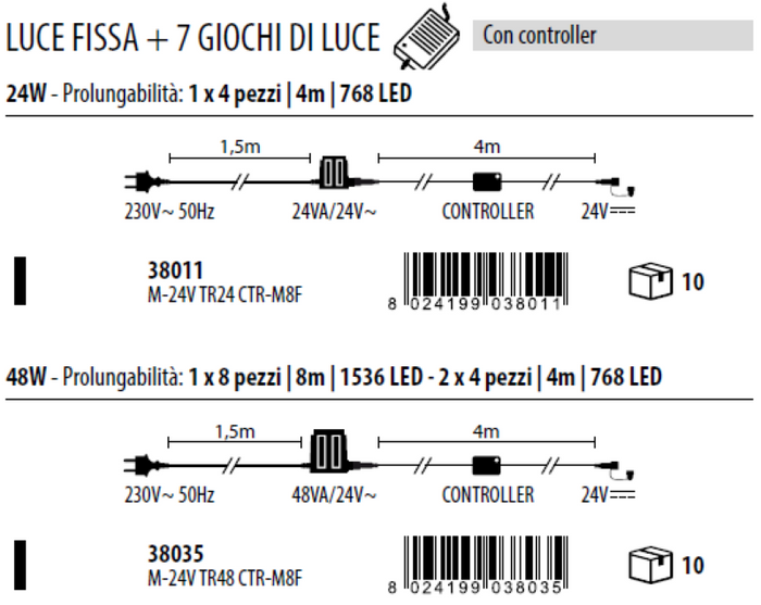 Tenda X24V 192 Maxi LED 100 x H400cm - C44