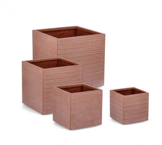 Set4 P.Vaso Tressage Qu Terracotta