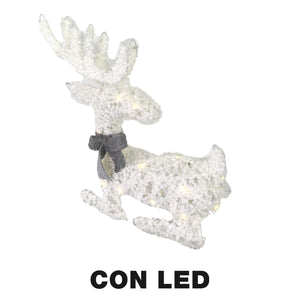 Renna plastica con led bianco cm56x17h49