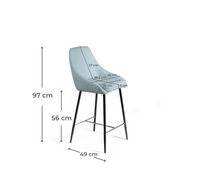 2x Sgabello in Tessuto 46cm x 49cm H. 97cm