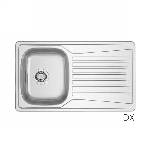 Lavello incasso acciaio inox LS02 cm 86x50 con gocciolatoio dx