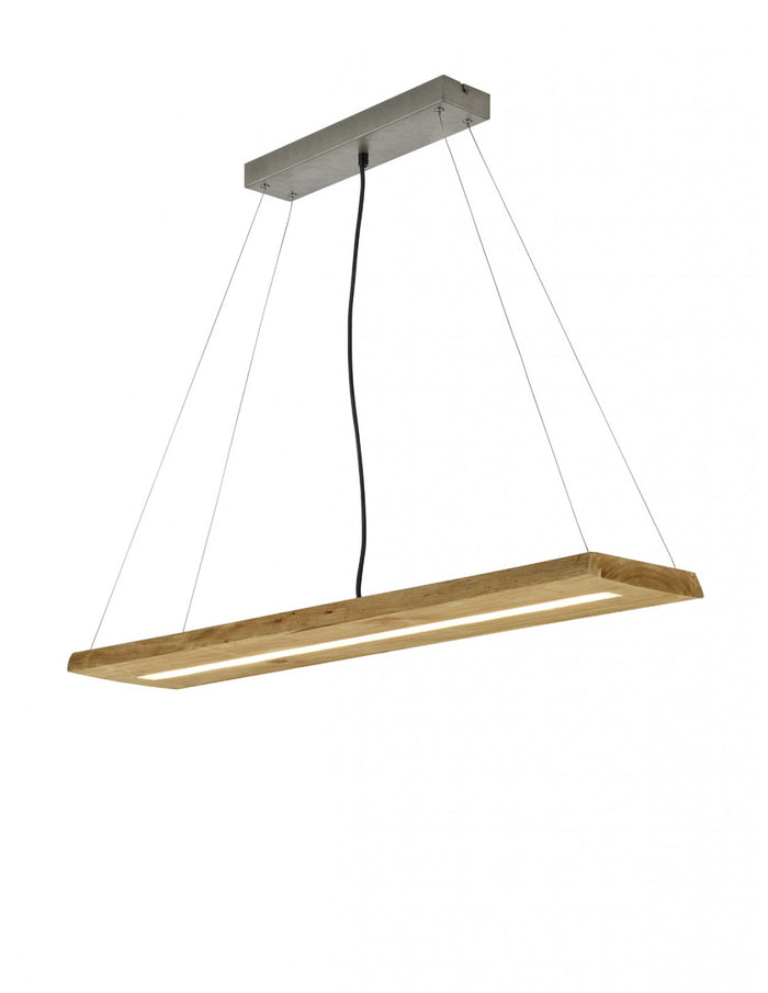 Sospensione Led Brad Rettangolare Legno Naturale Trio Lighting