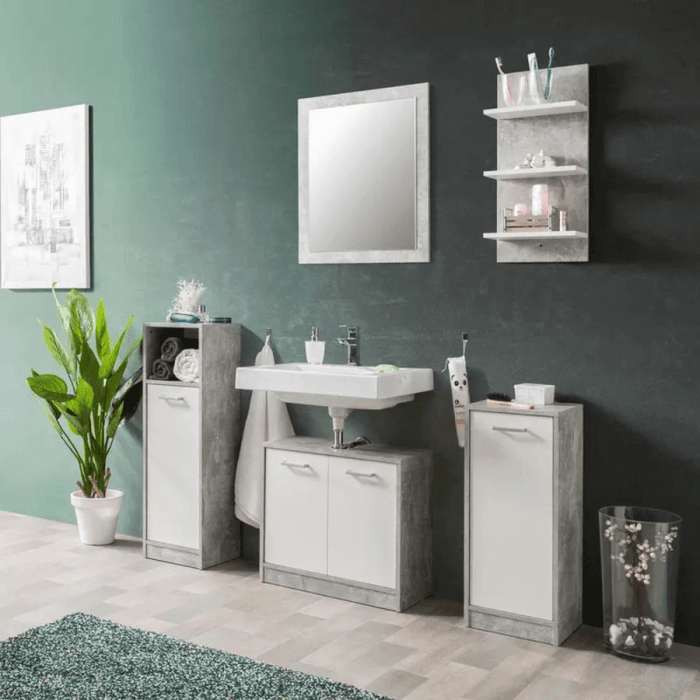 Set bagno Madeira beton bianco EFFEZ