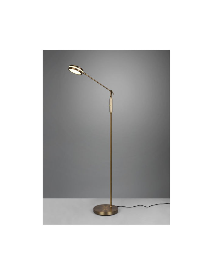 Piantana Touch Led Disco Orientabile Franklin Ottone Invecchiato Trio Lighting