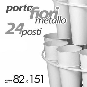 Portafiori espositore pz 24 bianco cm 82 x 151 h