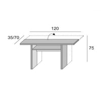 Tavolo consolle ripiegabile Rovere IKEBANA 120x40x h76 cm EFFEZ