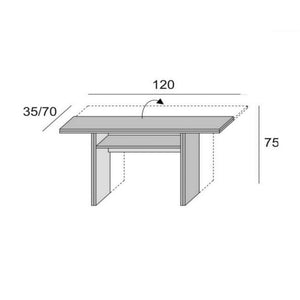 Tavolo consolle ripiegabile Rovere IKEBANA 120x40x h76 cm EFFEZ