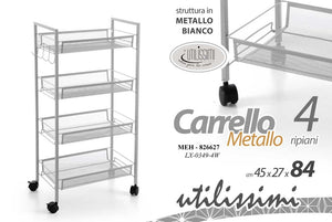 Carrello da cucina metallo bianco