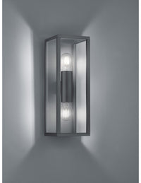 Applique Garonne Antracite Doppia Luce Sopra e Sotto IP44 Trio Lighting