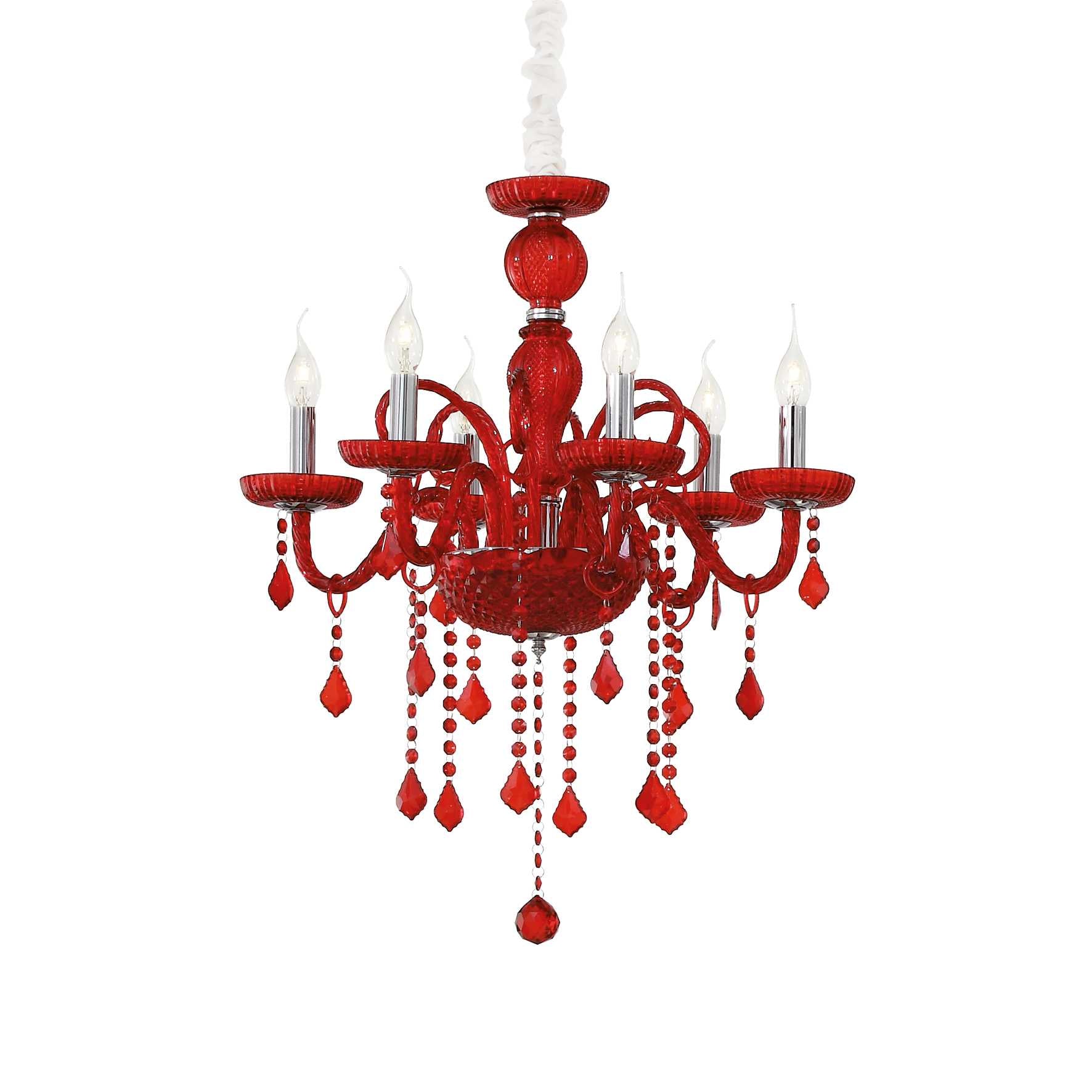 Lampada sospensione Giudecca SP6 Rosso - D 580 x H 900-1350 mm