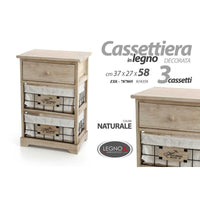 Mobile cassettiera con cestini in tessuto bagno cucina cm 37 x 27 x 58 h