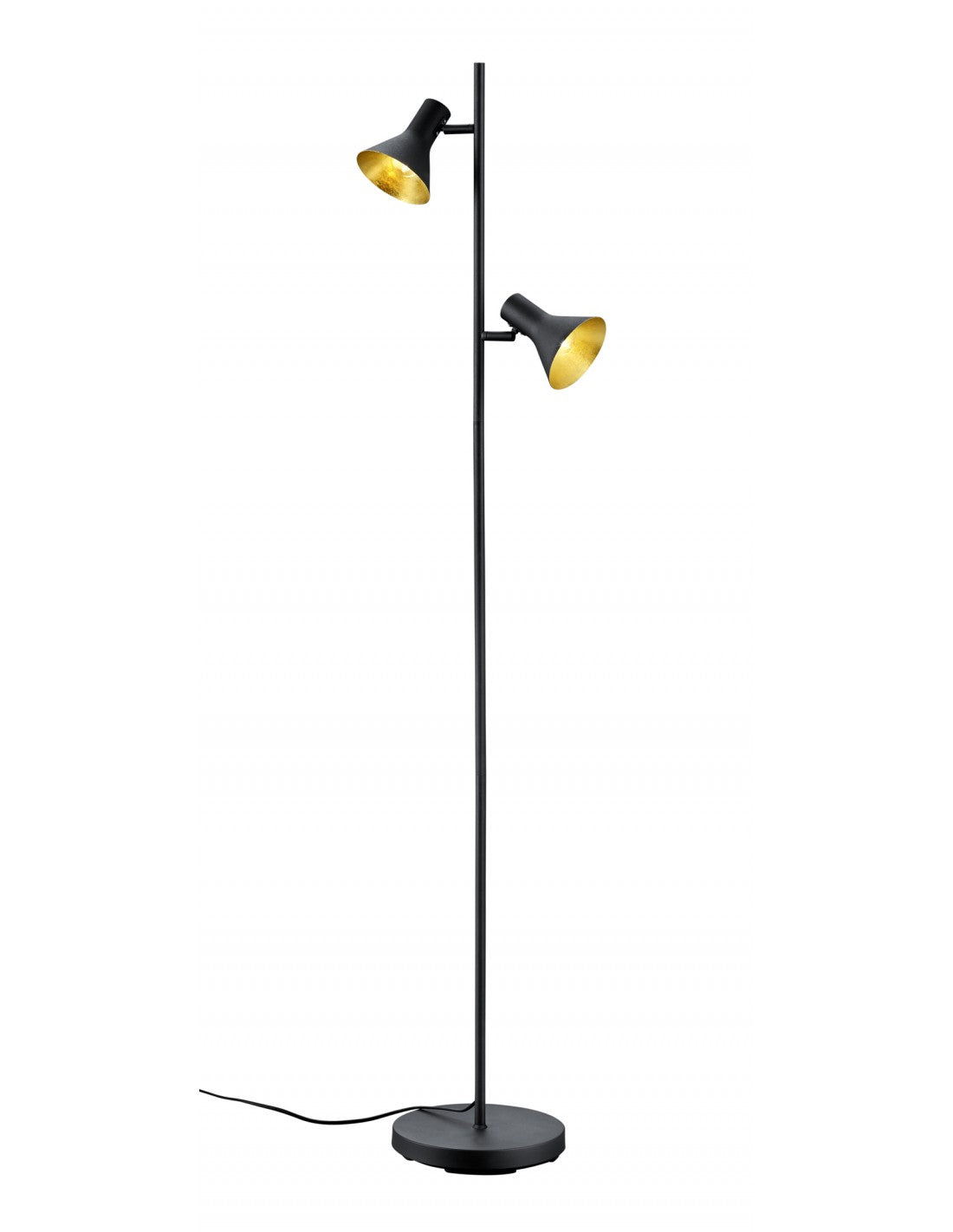 Piantana Moderna Minimal 2 Faretti Spot E14 Nina Nero e Oro Trio Lighting