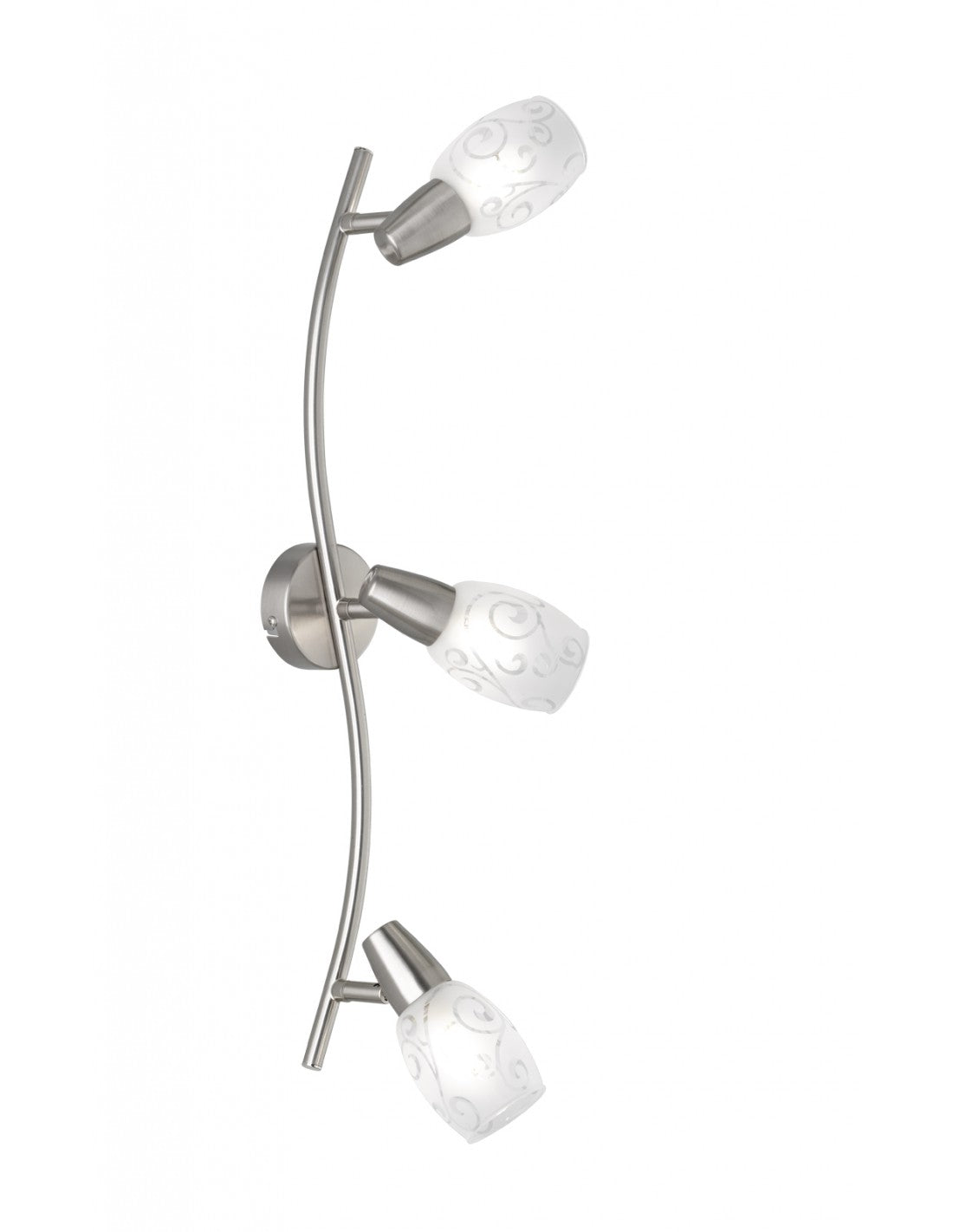 Faretto Colmar Nichel 3 Spot Led Vetro Satinato L56 cm Trio Lighting