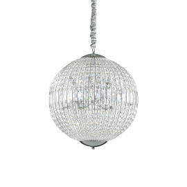 Lampadario sfera a sospensione 8 luci cromo D 50 x H 50 cm