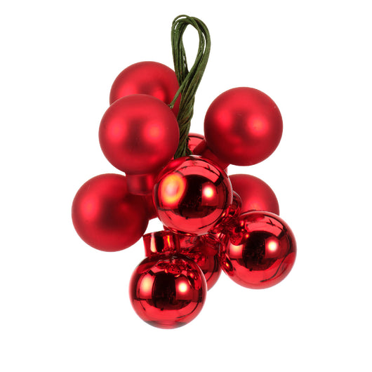 Grappolo decorativo di Natale rosso e oro colori assortiti ø2 cm