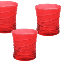 Set 3 bicchieri in vetro rosso 310 cc