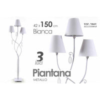 Piantana da terra lampada shabby 3 luci  bianca cm 150 metallo