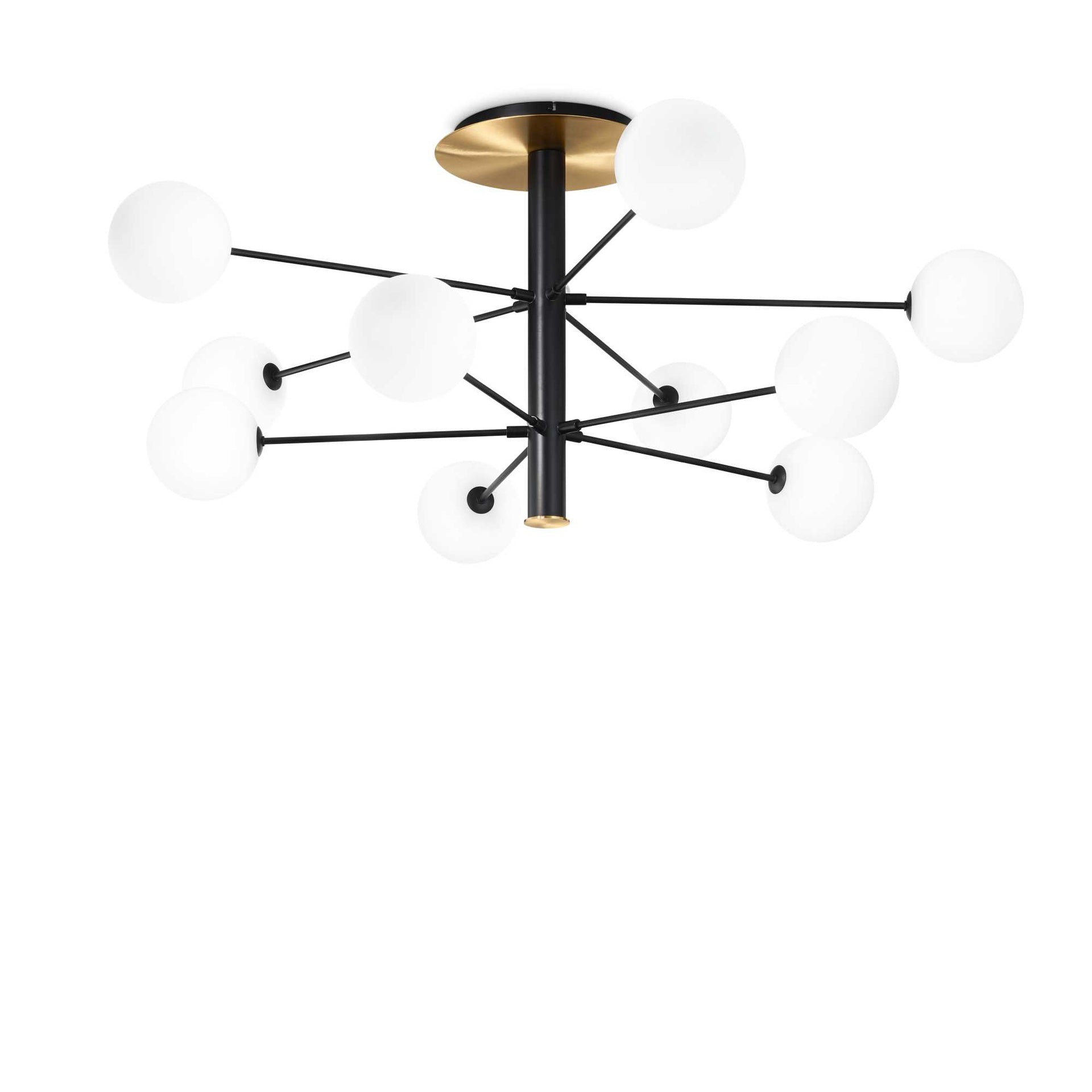 Lampada da soffitto Cosmopolitan Nero-Ottone D1240xH535mm