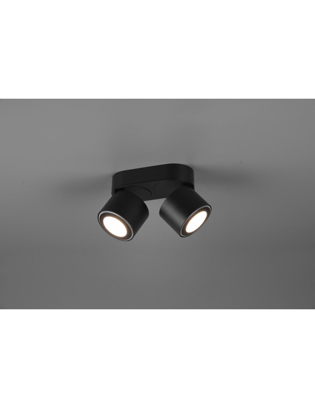 Plafone 2 Spot Led Doppia Emissione L18 cm Taurus Nero Trio Lighting