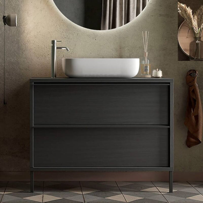 Mobile bagno Adam105 con 2 cassetti nero frassinato