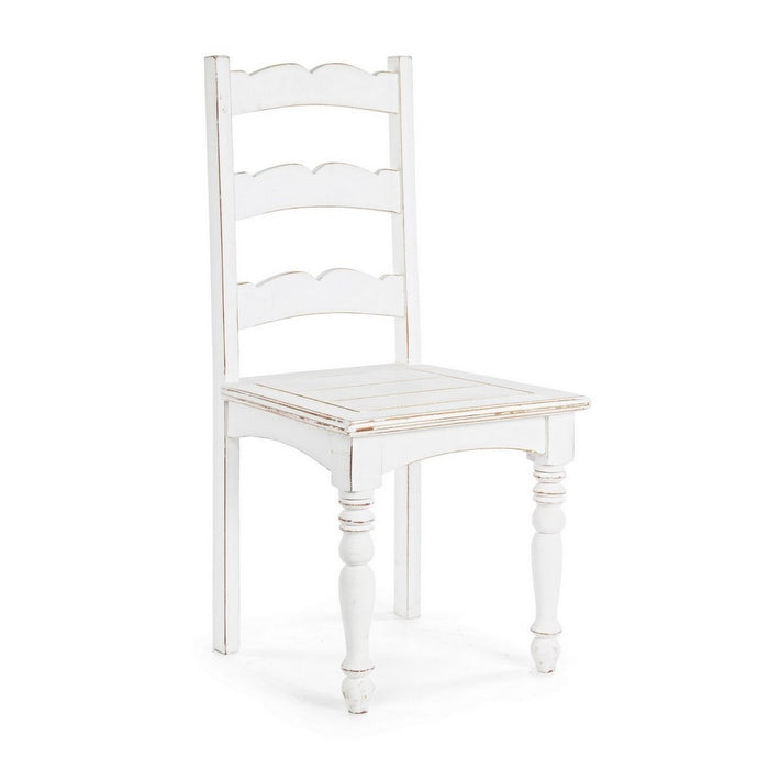 Sedia Colette in legno stile rustico bianco shabby