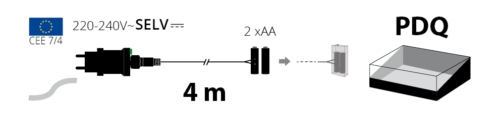 Trasformatore opzionale 2xAA con timer