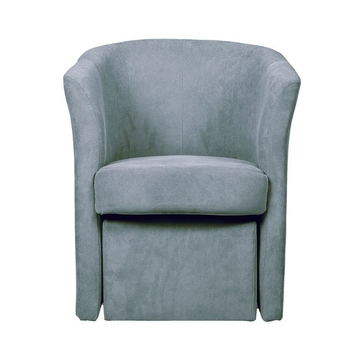 Poltrona in tessuto con pouf estraibile DJERBA Grigio Chiaro 63,5x 62,5x h76 cm