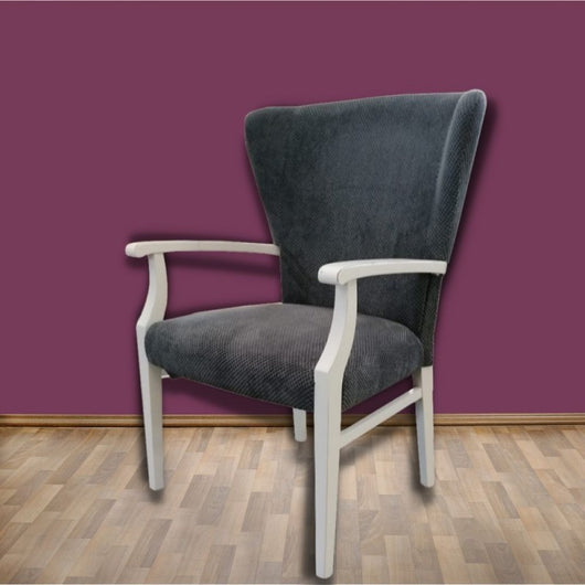 Poltrona in legno e tessuto Grigio schienale avvolgente DUMBO 69x66x h103 cm