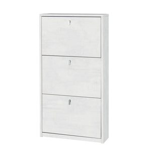 Scarpiera slim salvaspazio tre ante Bianco Ossido 63x18x h117 cm