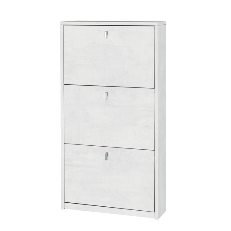 Scarpiera slim salvaspazio tre ante Bianco Ossido 63x18x h117 cm