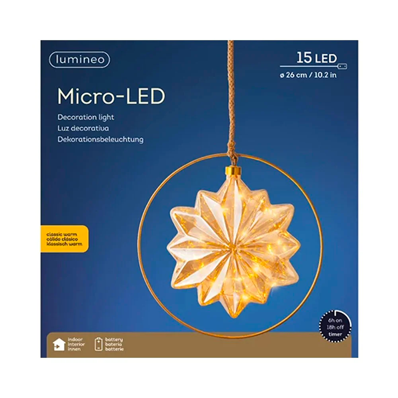 Lampada Microled Stella 15L 26x26 cm