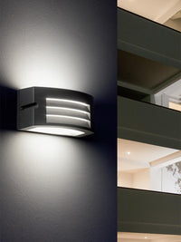 Applique in alluminio pressofuso con diffusore opalino - Luce calda - 10W - 840 lumen - IP54 grafite